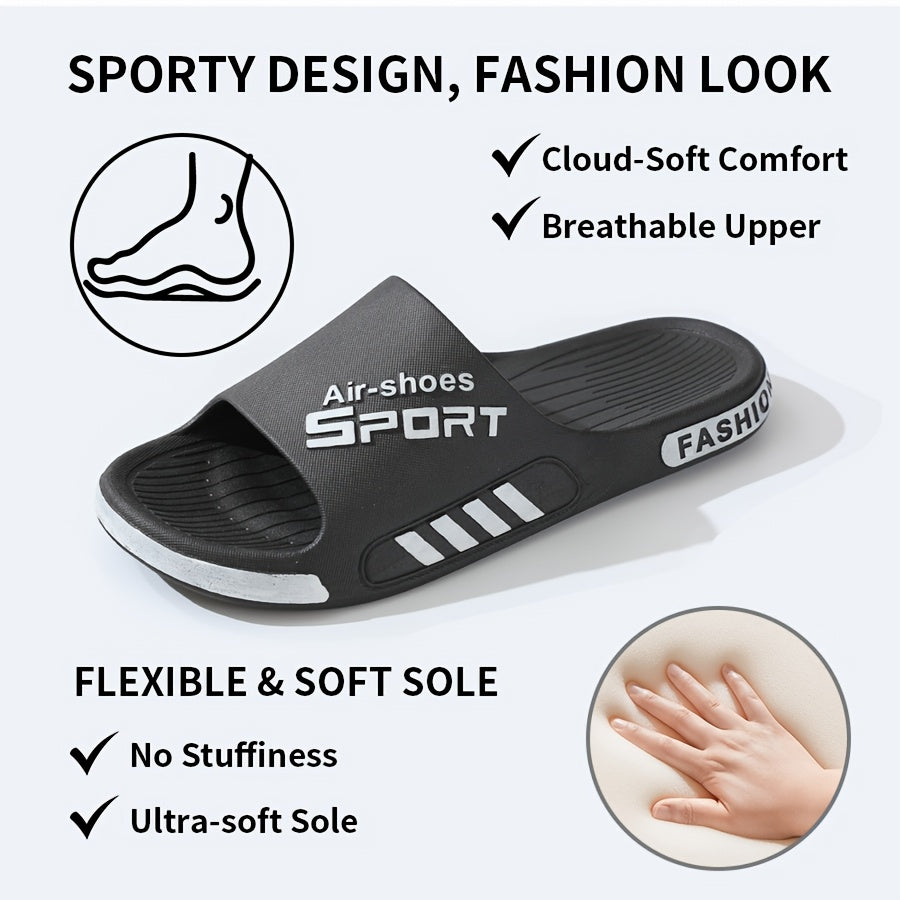 Comfortable Unisex Soft PVC Sole Slides - Casual Non-Slip Sandals for Indoor Outdoor Beach Shower - Toe Design And Comfortable Fit - Perfect for Summer Outdoor Activities And Indoor Leisure